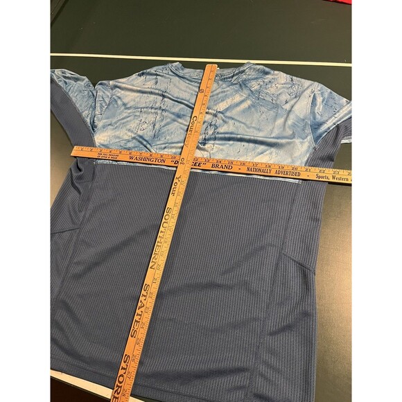 Habit RealTree Long Sleeve Performance Fishing Shirt LARGE UV Blue White Hunting - Picture 8 of 9